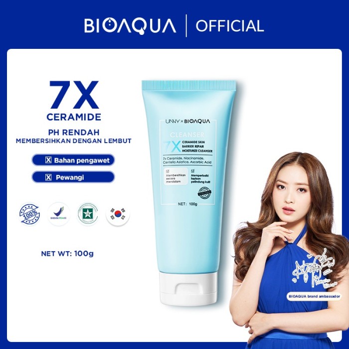 BIOAQUA 7X Ceramide Moisturizer100g Gentle Cleanser Low pH Facial Wash