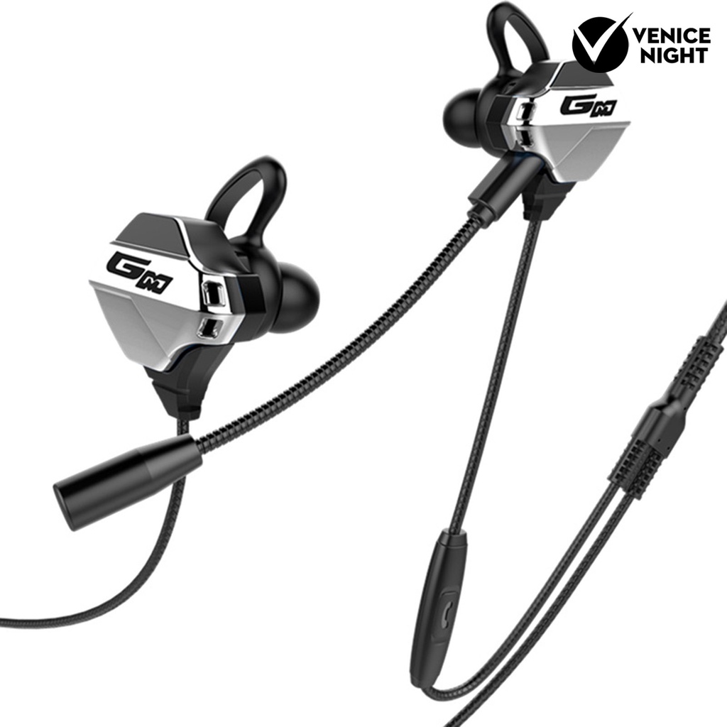 (VNEP) (Berkabel) G10 Earphone High Fidelity Intelligent Noise Cancelling Ergonomis 3.5mm In-ear Surround Gaming Earbud untuk Panggilan