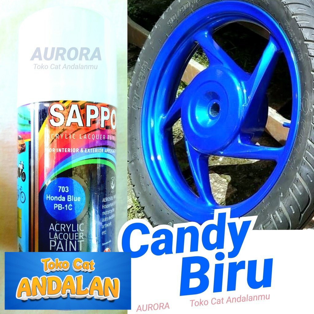 

Toko Cat Andalan - Sapporo 703 Honda Blue PB-1C Biru Candytone 300ml / Cat Pilok Sepeda Motor Mobil Candy Tone Transpara Saporo PB 1C Semprot Kendi Kenditon Pilox Pylox Diton Premium Samurai Toko Cat Andalan Motor dan Mobil