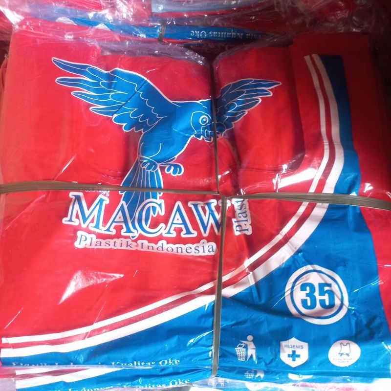 hd kantong kresek asoy merah macaw uk 28 35 40