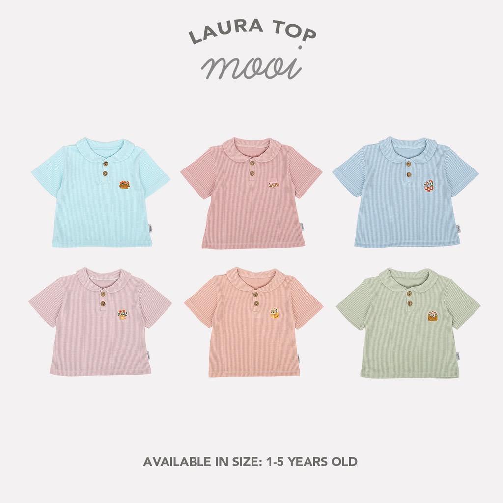 Mooi Laura Rib Top / Mooi Atasan Anak Perempuan 1-5 Tahun