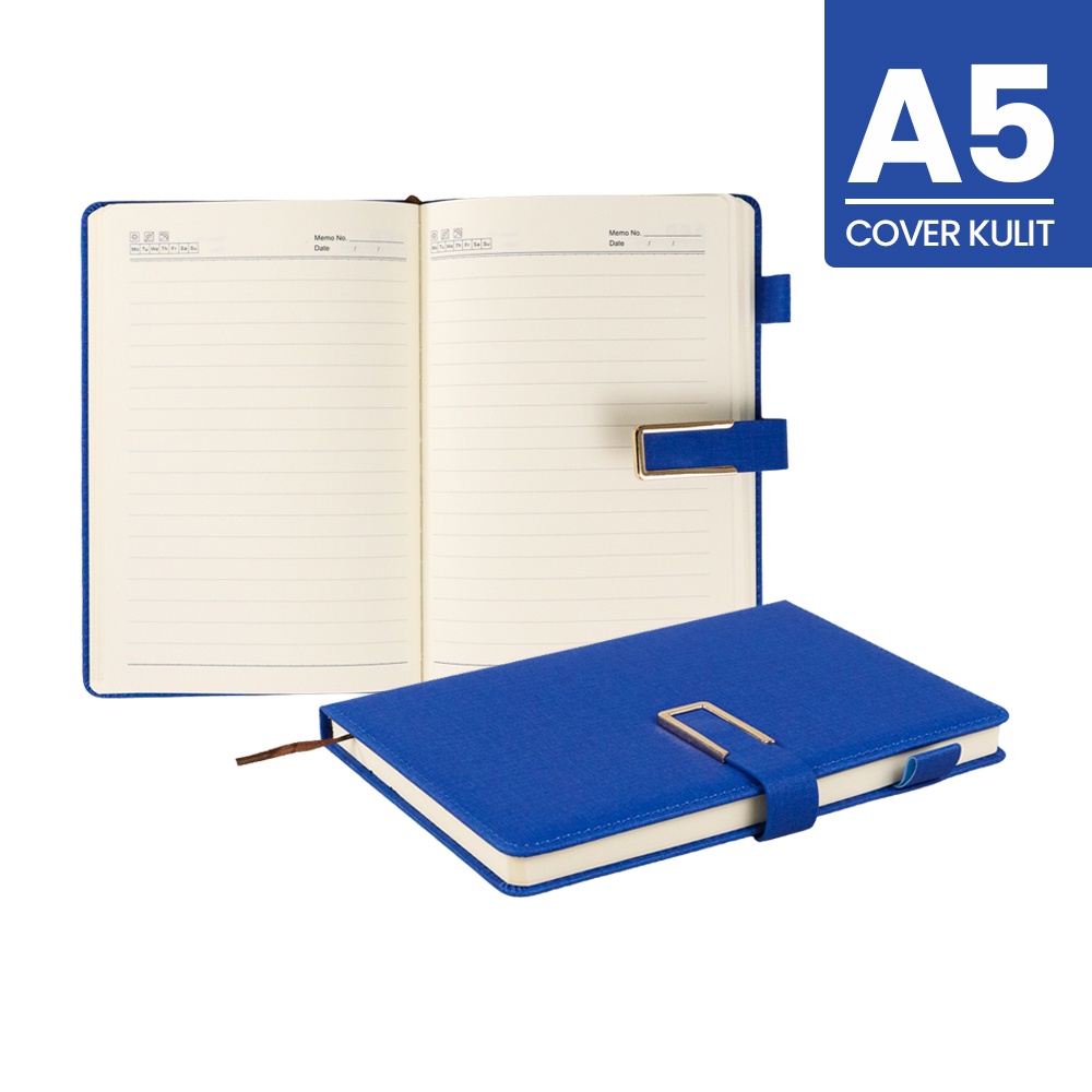 

Buku Catatan Kerja Cover Kulit Kertas A5 - BIRU