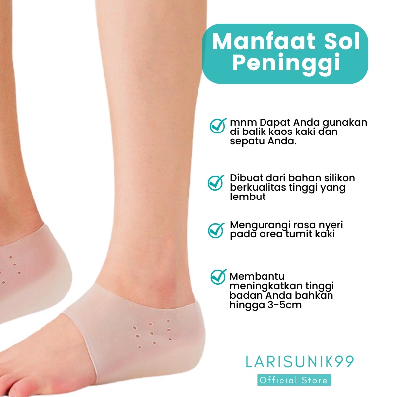 Insole Peninggi Badan Insole Sepatu Wanita Pria Sol Sepatu Peninggi Badan Silikon Lembut Nyaman Original