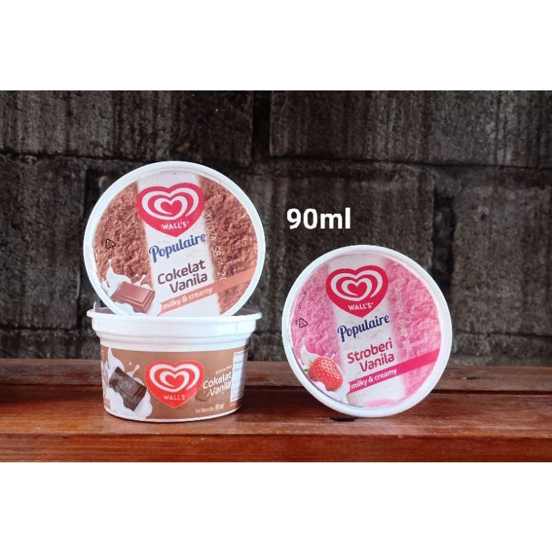 wall's populaire ice cream cup | es krim walls