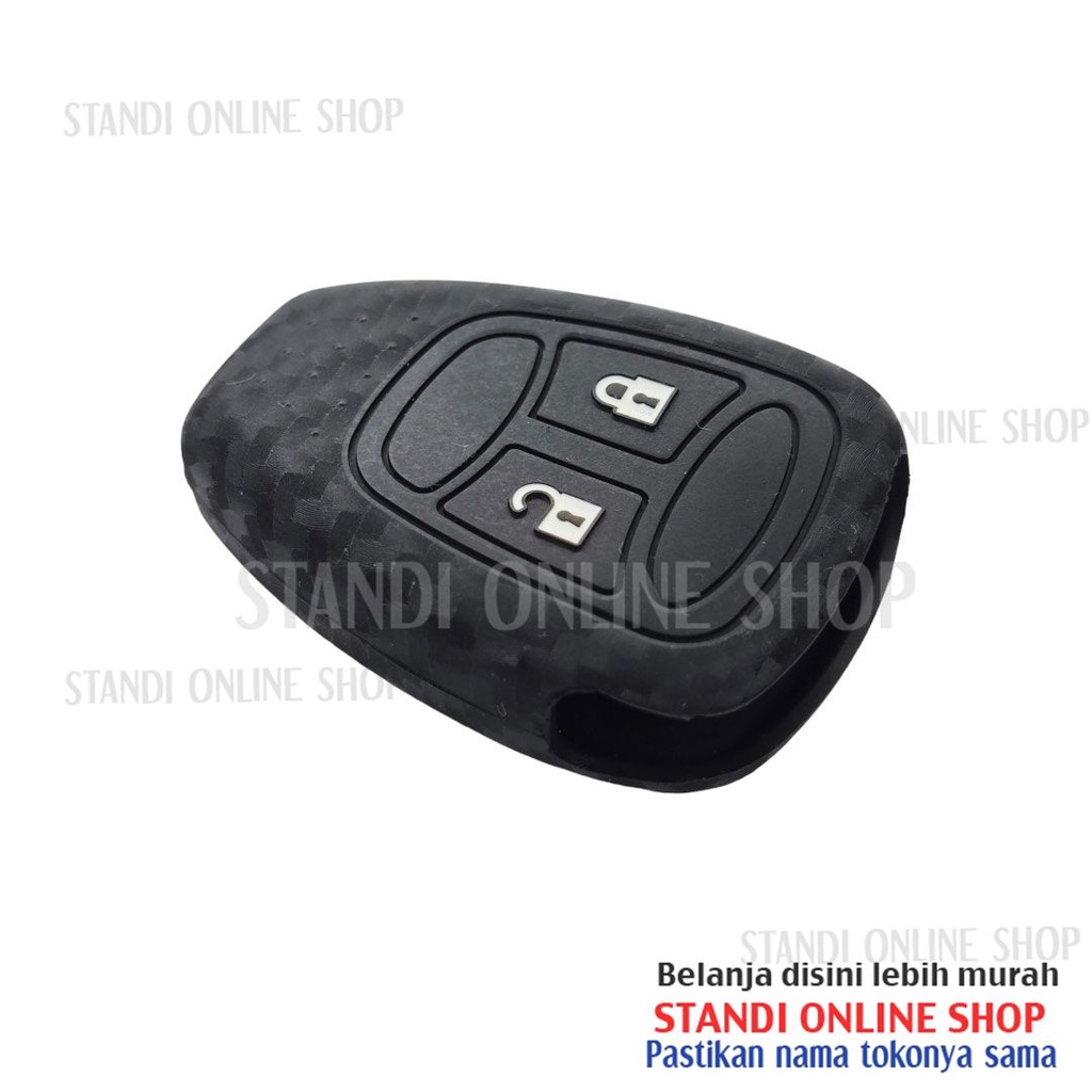 Sarung Kunci Silikon Remote Cover Carbon Jeep Rubicon Compass Wrangler