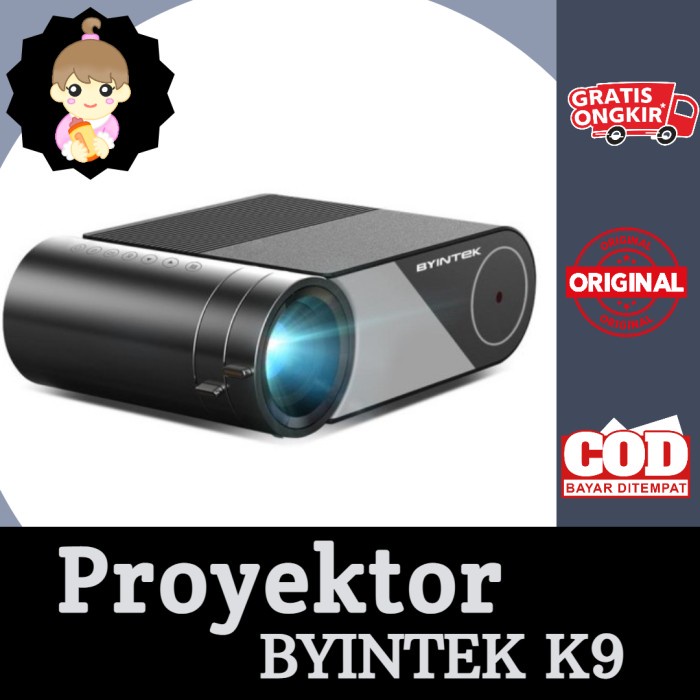 Proyektor K9 Mirroring Original Full HD Byintek K9 Mirroring