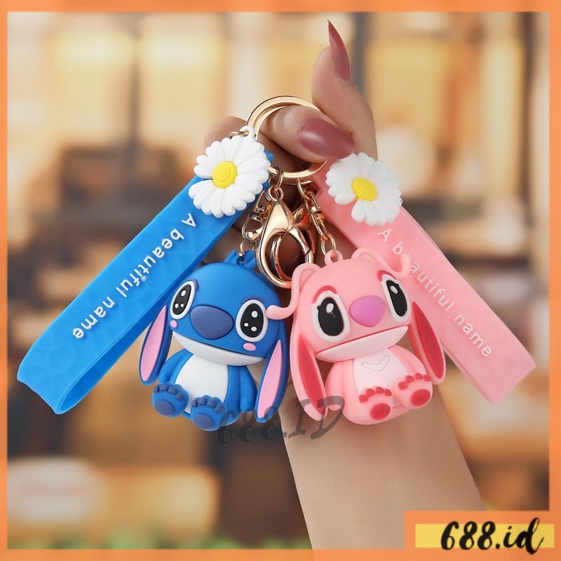 Gantungan Kunci Karakter Stitch Keychain Lucu Bahan PVC Untuk Aksesoris Tas Wanita Gantungan Kunci Motor Mobil GT 03