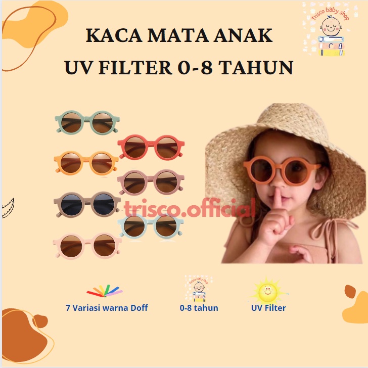 Kaca Mata Anak Fashion 0-8 tahun UV Filter Unik dan Elegan