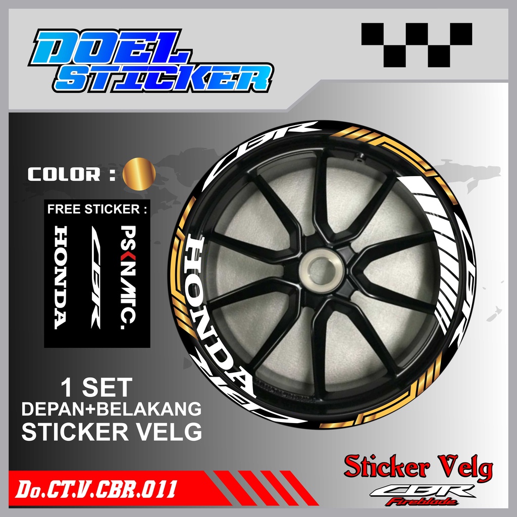 Stiker Cutting Velg CBR 150 Racing Lis List Variasi Custom Set Depan Belakang Doel 011