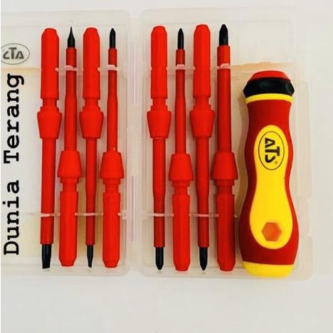 Obeng Set 8 pcs Listrik ATS Insulated Screwdriver