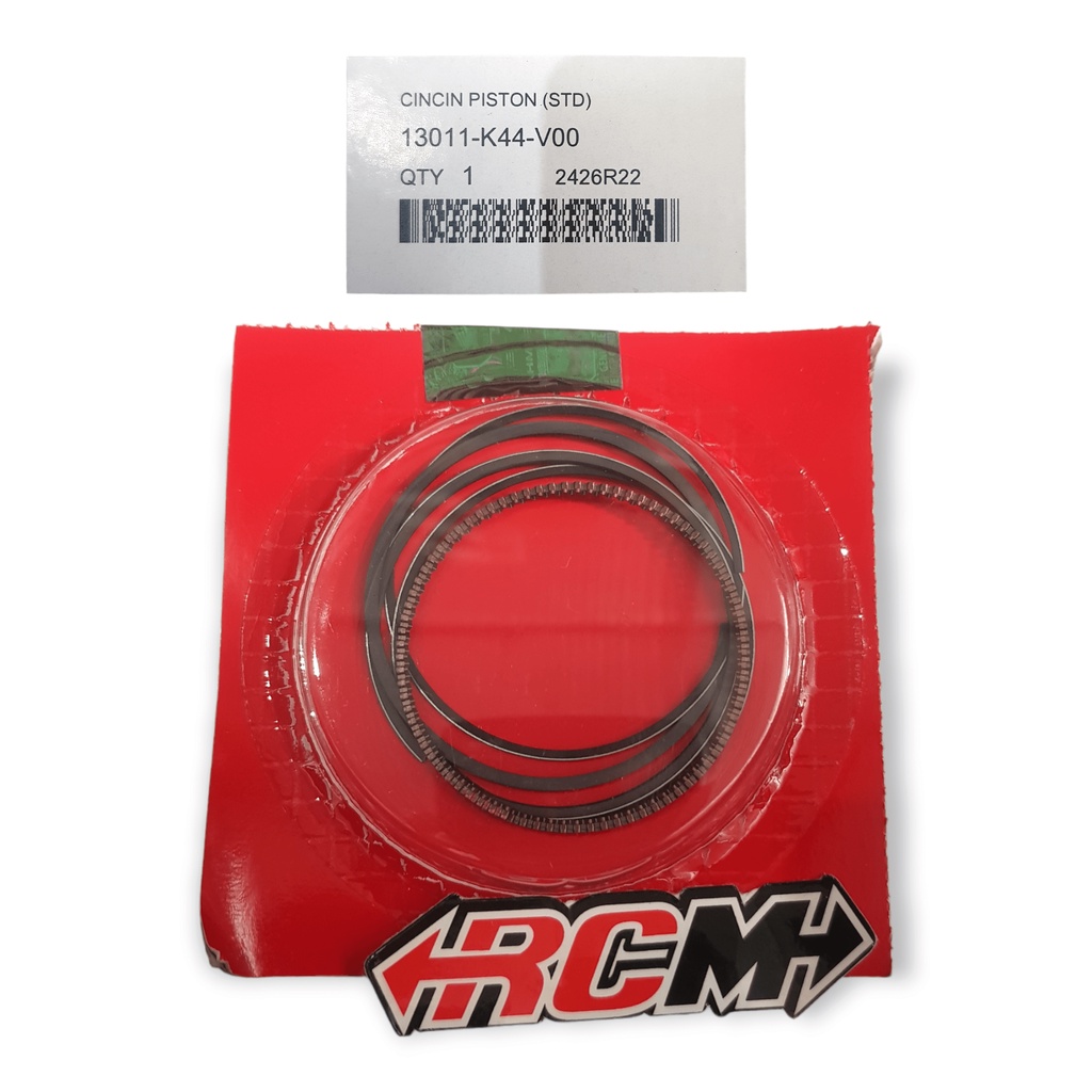 13011-K44-V00 RING PISTON RING SEHER SEKER BEAT FI F1 ESP OVER SIZE STD STANDAR ORI ORIGINAL HONDA AHM HGP ASLI