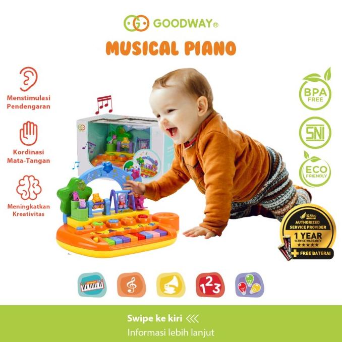 Goodway Musical Piano / Mainan Bayi / Mainan Edukasi Piano Mainan Anak stock ada