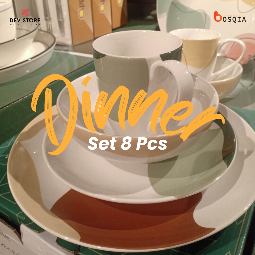 Appetite Set 8 Pcs Perlengkapan Makan Modern Abstract / DINNER SET MODERN ABSTRACT (8)