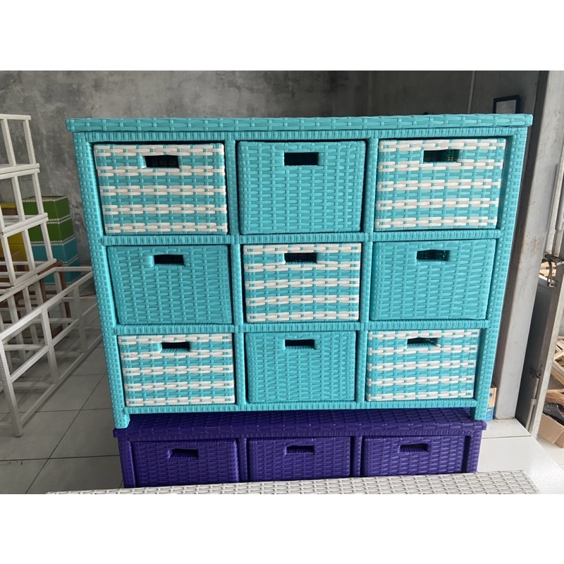 Rak Lemari Laci 9 Rotan sintetis