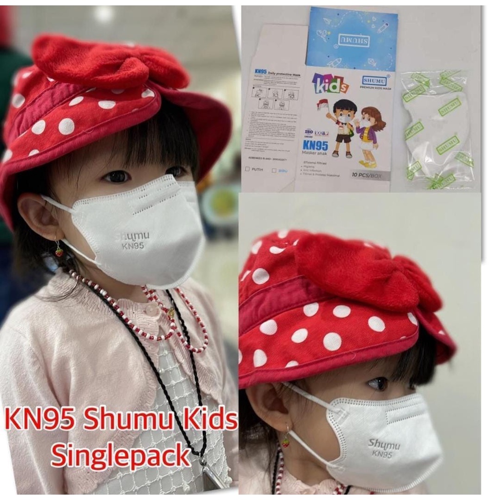 MASKER KN95 ANAK SHUMU PRO PREMIUM MEDIS AKD PUTIH WHITE BOX EXCLUSIVE ISI 20