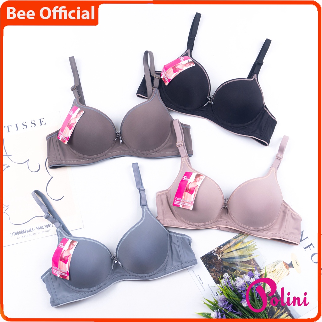 BEE - Bra Wanita Push Up Berkawat Bh Polos kait 2 Pakaian Dalam POLINI G638