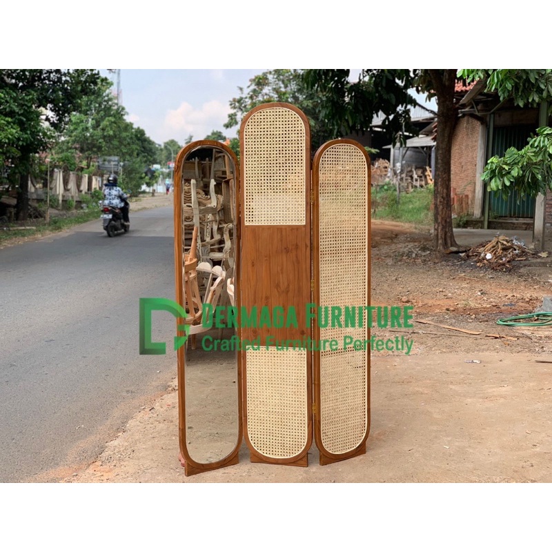 PRE ORDER SKETSEL ROTAN CERMIN KAYU JATI FINISHING NATURAL SOFA KURSI PELAMINAN DEKORASI TERAS RUMAH