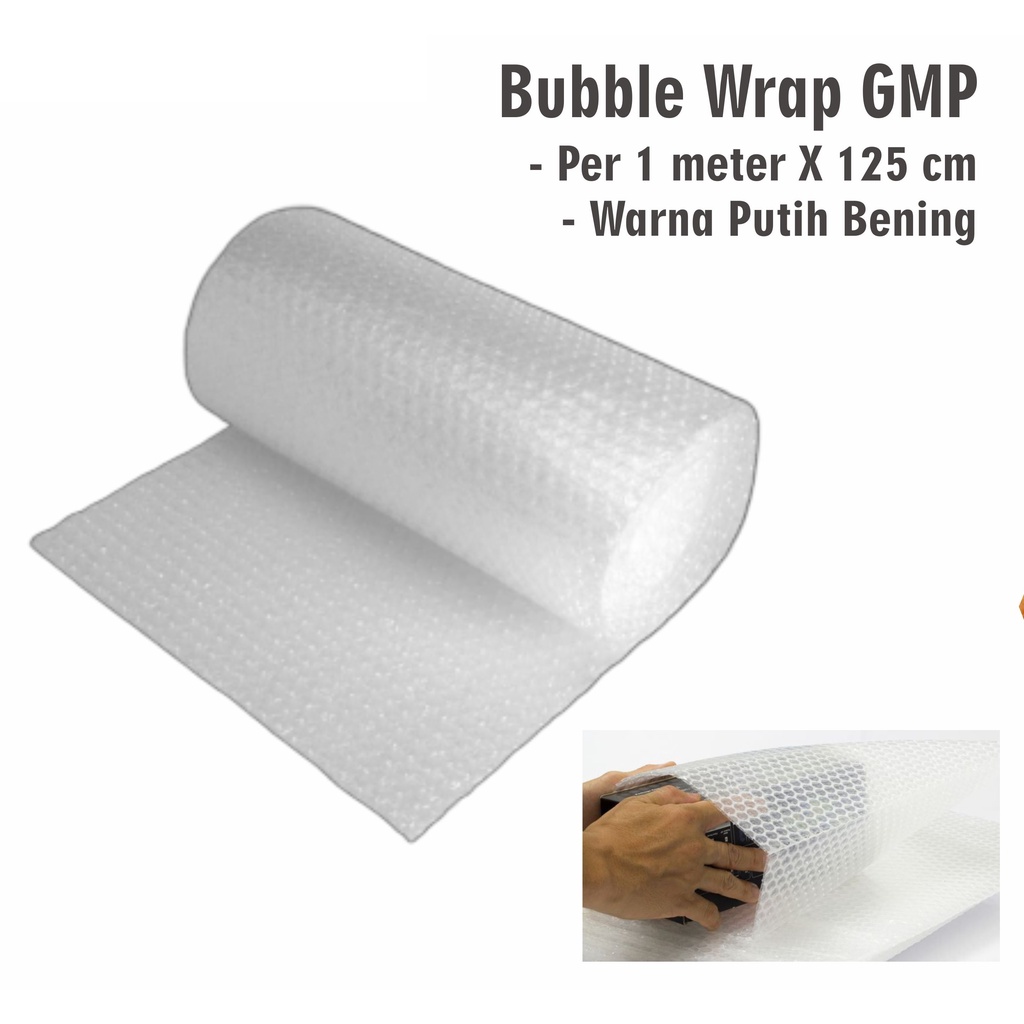 

Bubble Wrap Bening Merk GMP - Plastik Bubble Per 1 meter X 125 cm