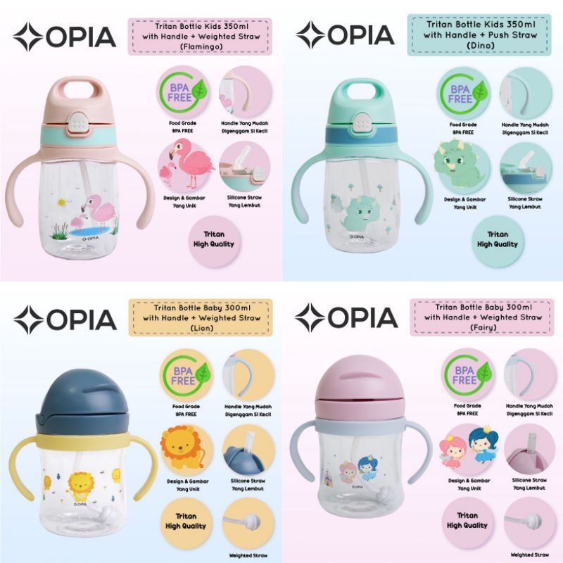 OPIA Tritan Bottle Baby and Kids, Botol minum Anak Bayi Premium