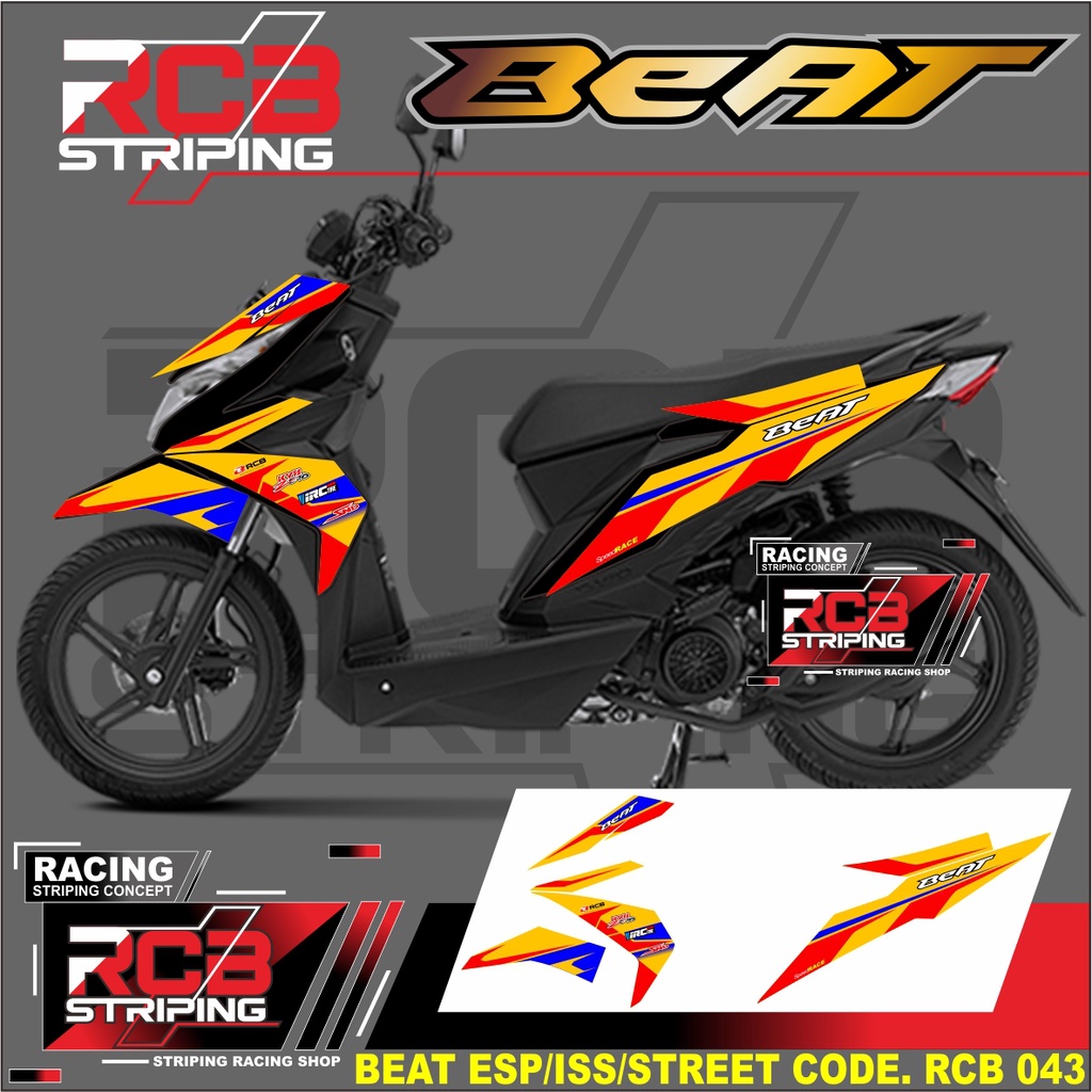 Striping Beat Variasi Stiker Beat Sticker Striping Beat Street Beat Fi Esp Beat Iss 2016-2019 RCB043