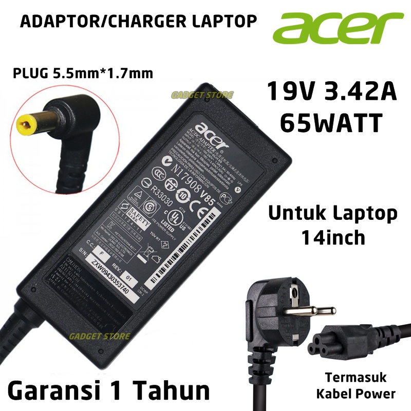ADAPTOR LAPTOP ACER 14inch 19V 3.42A
