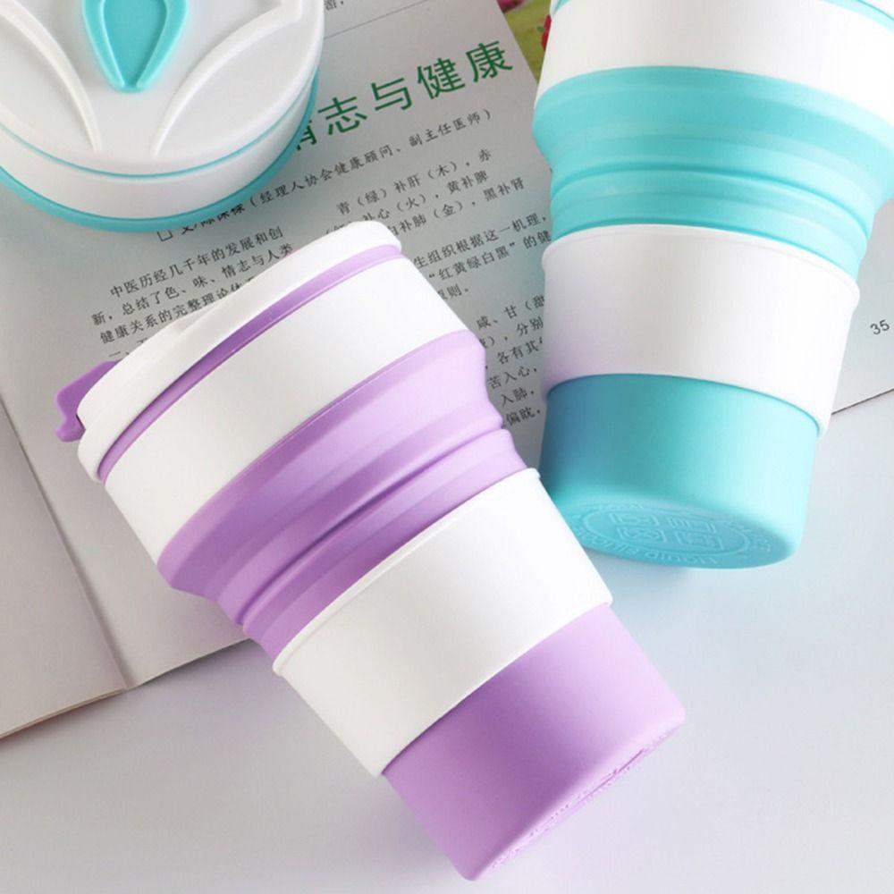 [Elegan] Cangkir Teh Outdoor 350ml Portable Silicone Collapsible Bottle