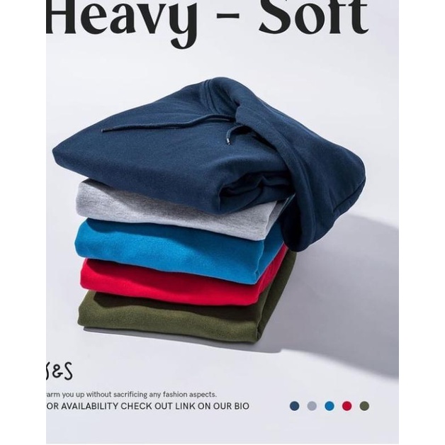 Hoodie Fleece CVC 270-280 gsm Y&S Heavy Soft - Hitam, S