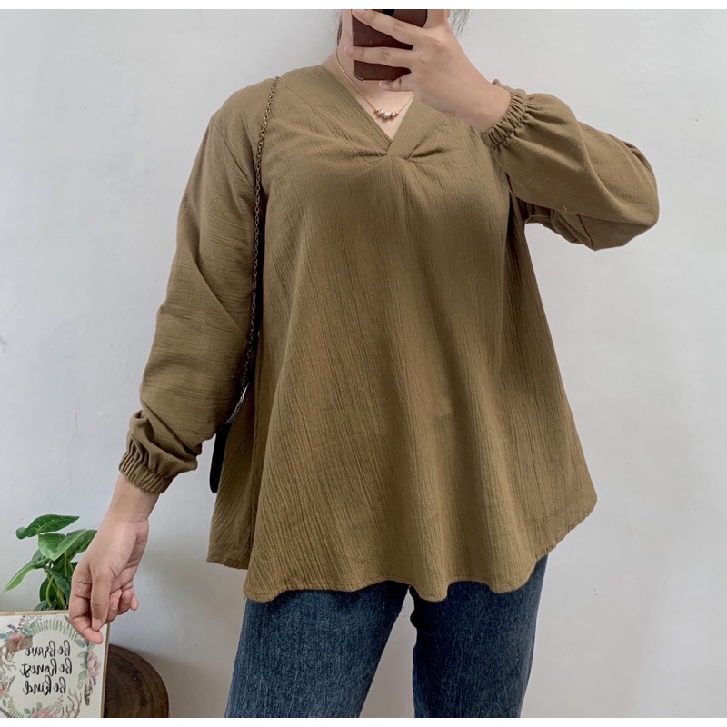 VILADY BLOUSE LINEN CRINKLE LD 115CM