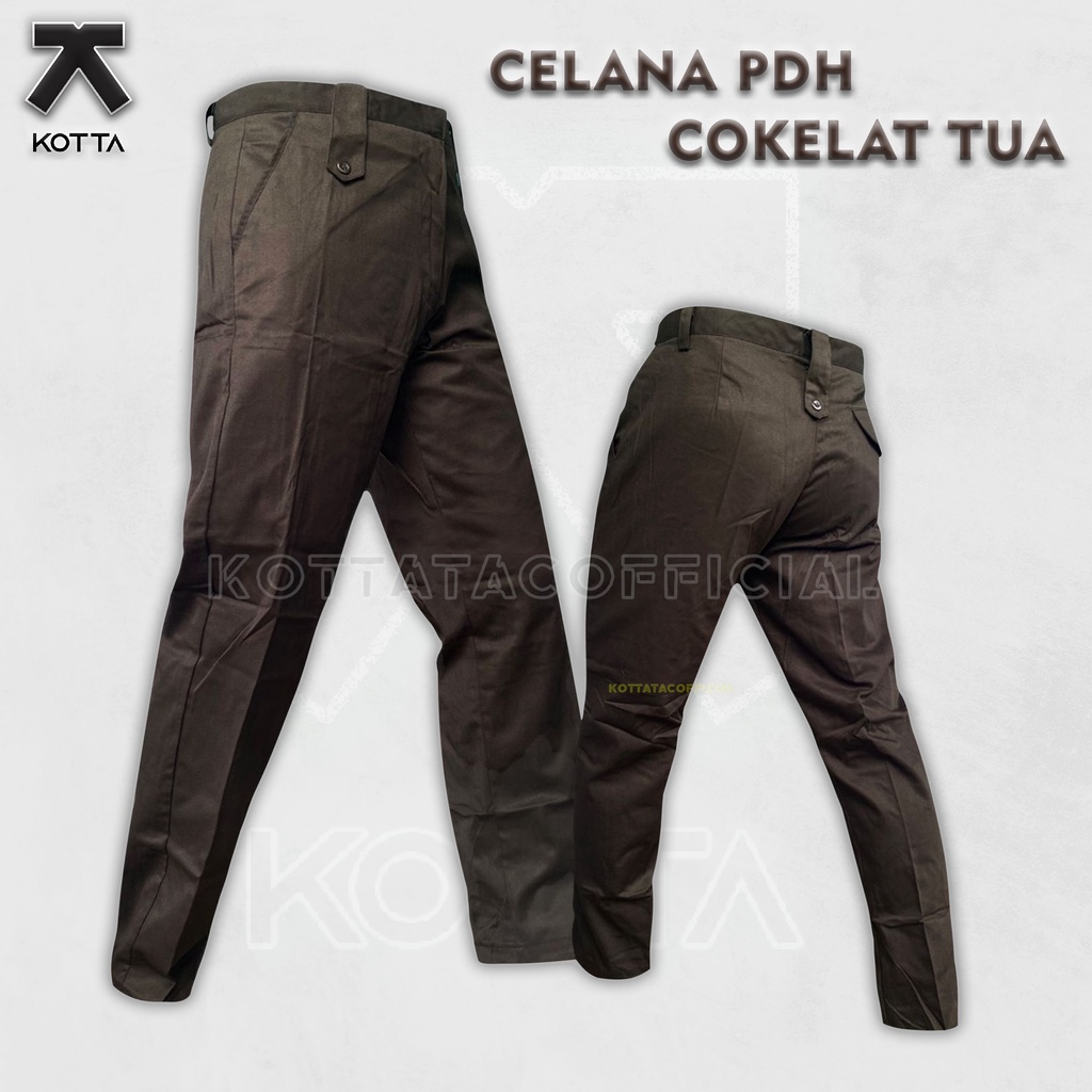 CELANA PDH COKELAT TUA - CELANA PDH COKELAT SATPAM POLISI - CELANA KERJA COKELAT