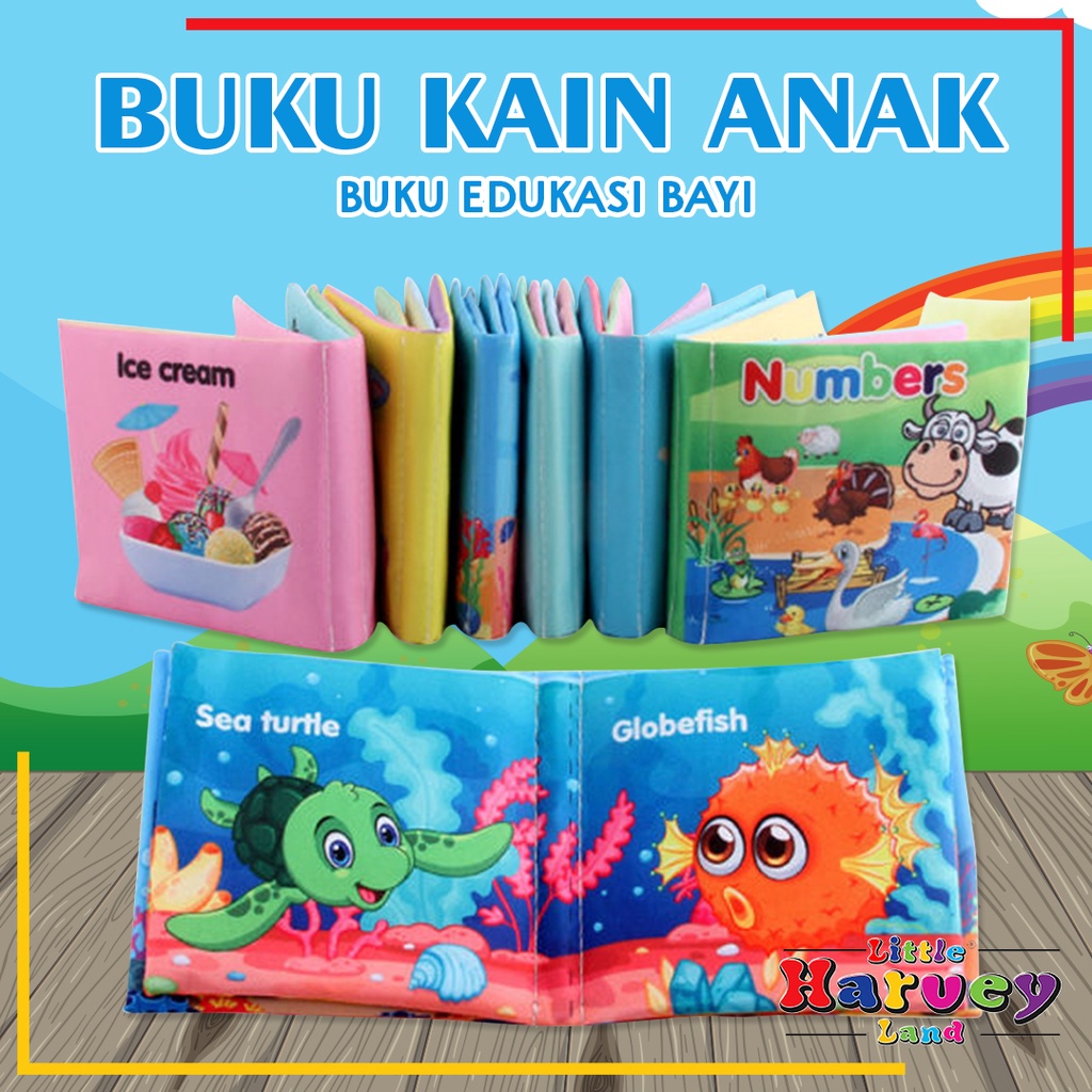 BUKU BANTAL MAINAN EDUKASI ANAK Buku Kain Bayi Karakter Anak Balita Belajar Cerita Gambar Edukatif Cloth Education Soft Book