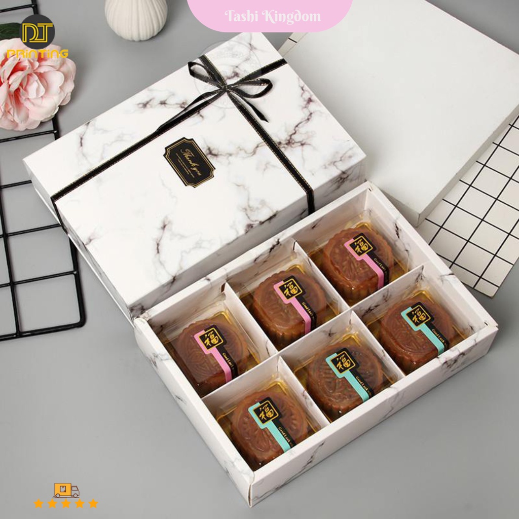 

Kotak slot marmer / Kotak gift moon cake / gift box packaging kado / kotak hadiah , Box sekat marble