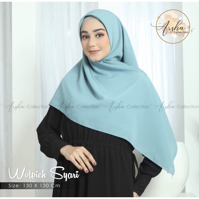 Segi Empat Syari Wolpeach 130x130 Jilbab Segi empat Syari Wolfis 130x130 Segi Empat Jumbo polos