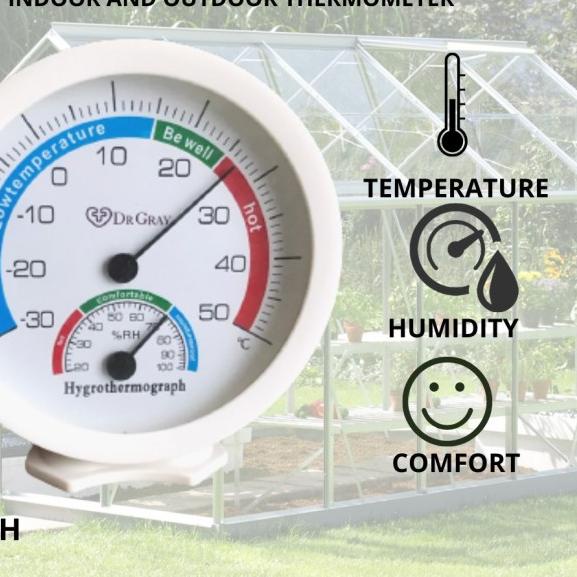 termometer ruangan /hygrometer analog 5 inch