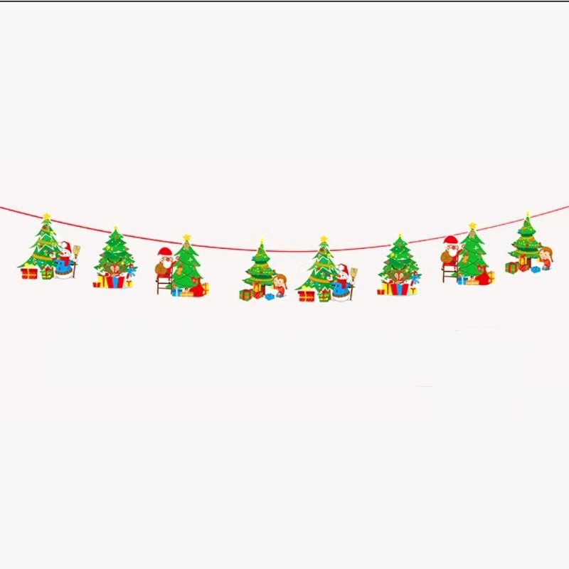 Banner Merry Christmas Santa Rusa Snowman Dekorasi Natal Murah Kado Garland Natal Merry Christmas Murah Ornamen Natal Harga Grosir