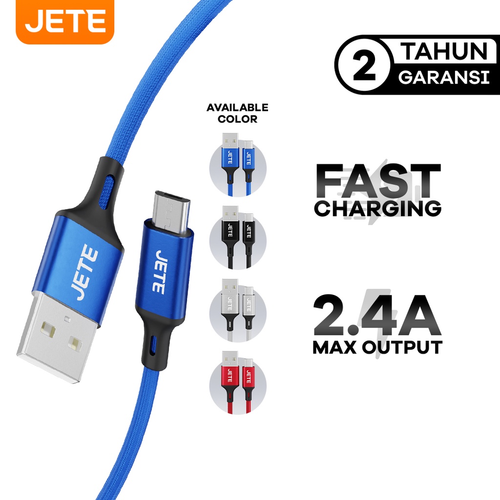 Kabel Data Kabel USB Micro Fast Charging JETE Spark - Garansi 2 Tahun