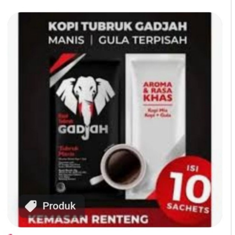 

kopi gajah+gula isi(10)pcs