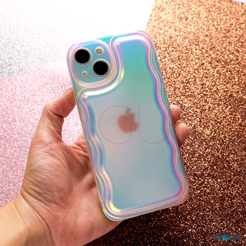 New!Hologram Curly Puff - Softcase Fullcover for iPhone 7 8 SE2020 7+ 8+ X XS XR XSMAX 11 11PRO 11PROMAX 12 13 PRO PROMAX 14 14PLUS 14PRO 14PROMAX