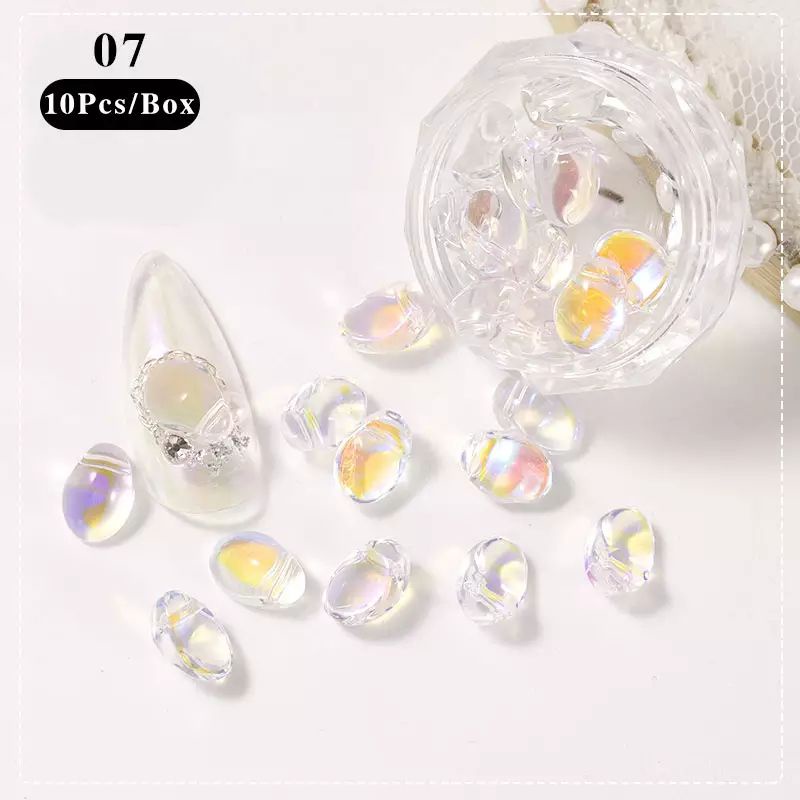 10pcs CRYSTAL CLEAR STONE DEKORASI NAILART / BATU PERMATA RHINESTONE HIASAN KUKU GAYA JEPANG BEST SELLEE