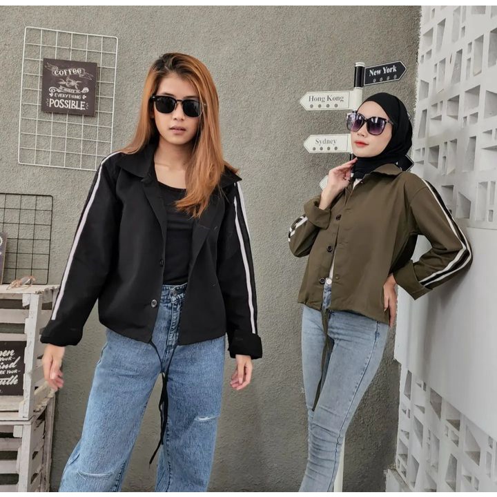 Sweater Kardigan JOJI JACKET Serut Pakaian Wanita Oversize Kekinian Fashion Ala Korean Kasual OOTD