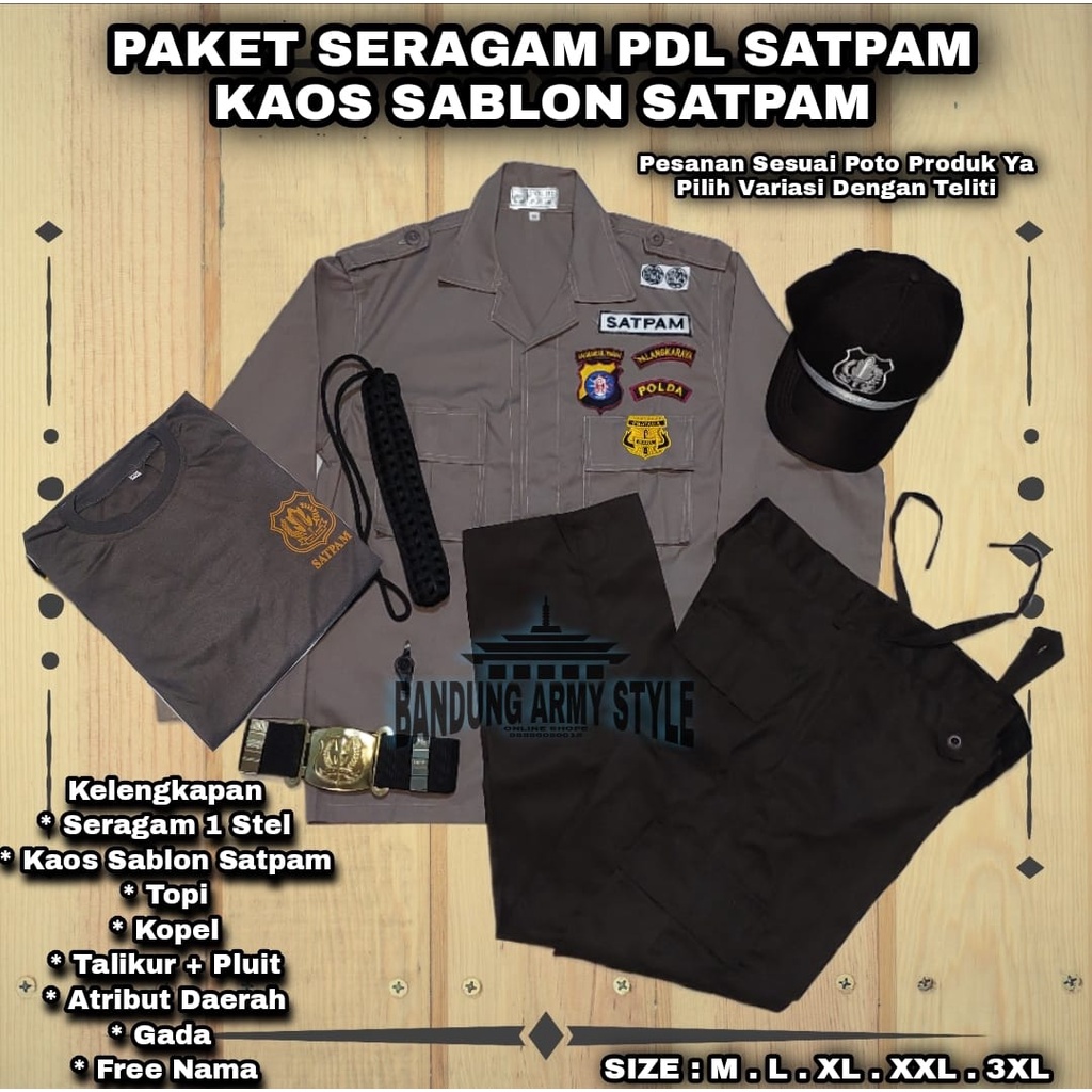 Seragam PDL security terbaru / Seragam PDL terbaru paket  LENGKAP / Seragam Security Coklat / PDL CREAM / PDL COOKLAT /SERAGAM PDL