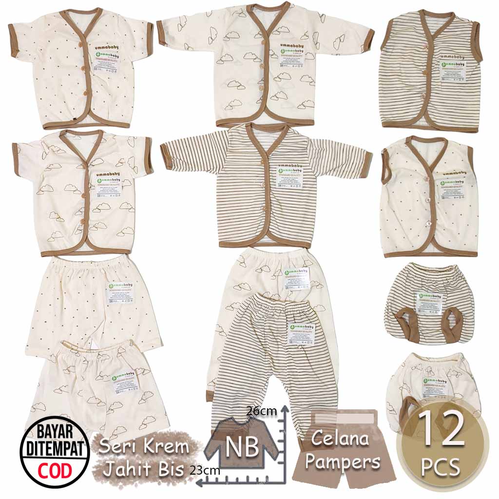 18 Pcs Baju Bayi Celana Bayi Setelan Bayi Baju Bayi Newborn Baju Bayi Baru Lahir Atasan Bayi Baju Bayi Kado Murah Baju Bayi Lucu Baju Bayi Seri Coklat Ekonomis Gift Set Cream Monochrome