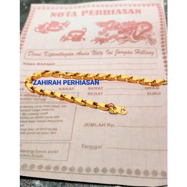 GELANG TANGAN WANITA PADI MOTIF EMAS 24K