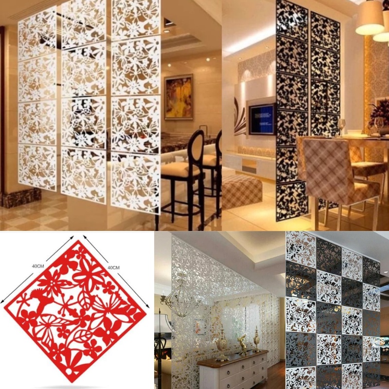 COD Penyekat Ruangan Vintage ISI 4PCS Pembatas Ruangan Dekorasi Rumah Minimalis Hiasan Ruangan Serbaguna Penyekat Ruangan Vintage Room Partition Interior Design Ukuran 40 cm X 40 cm Sekat Ruangan Minimalis Bahan PVC