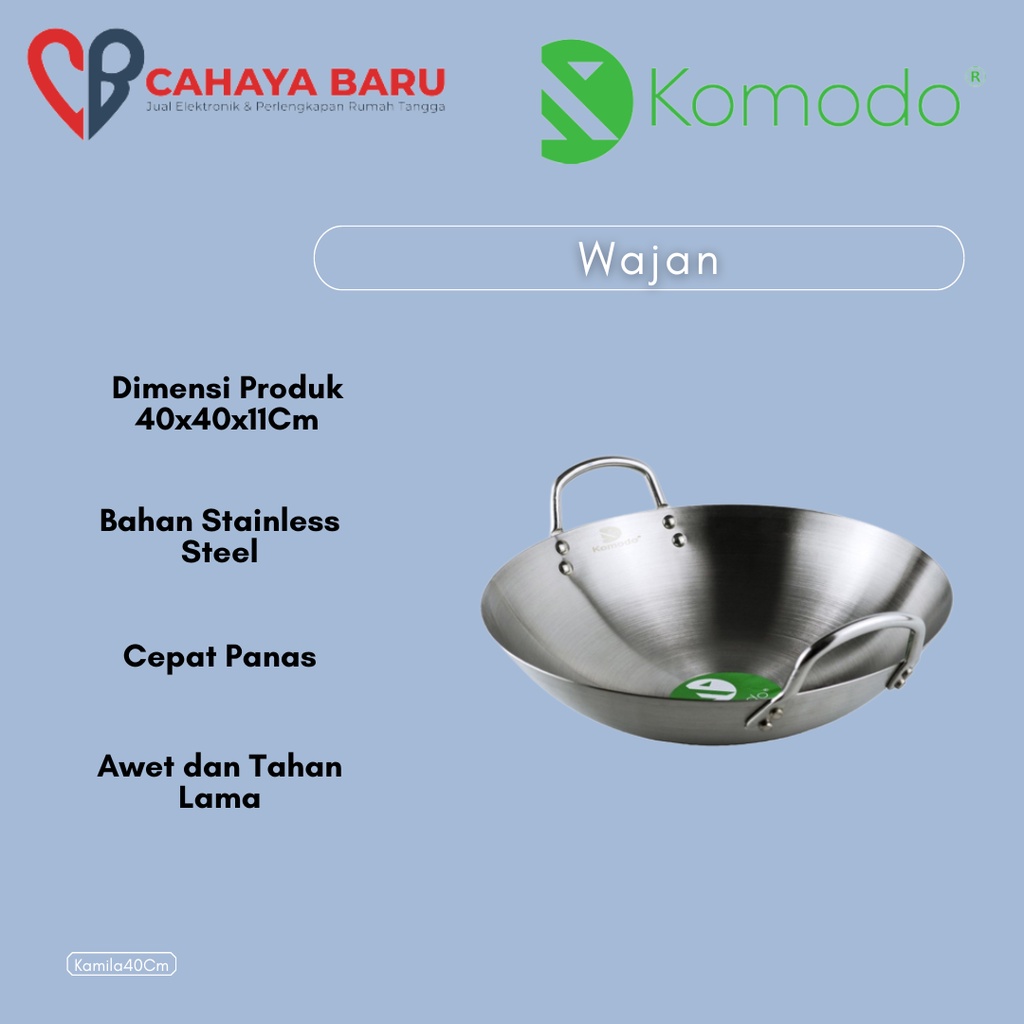 KOMODO KUALI KAMILA 40CM   (GO-SEND)