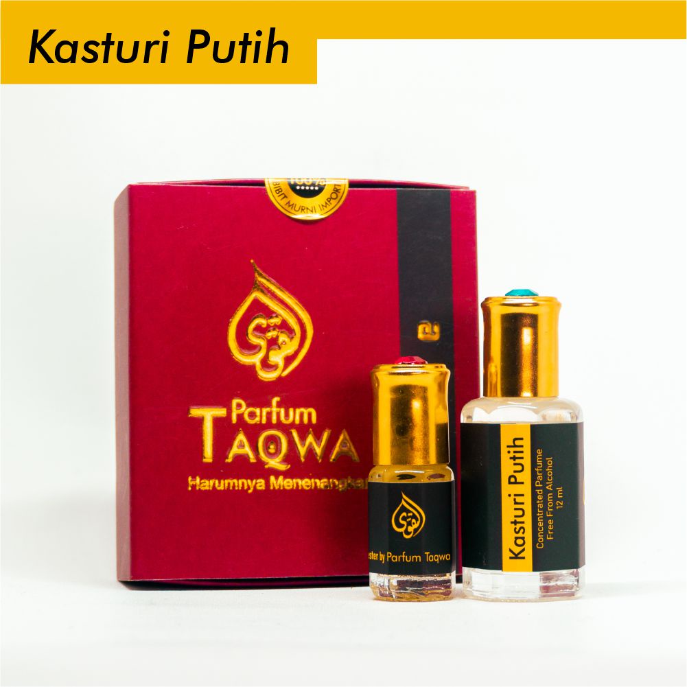 Parfum Sholat  Kasturi Putih 12 ml [Beli 1 Gratis 1] Minyak Wangi Pria Wanita Tahan Lama Non Alkohol