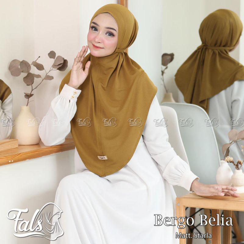 (Ori Fals) BERGO BELIA •jilbab instan jersey starla•bergo instan polos