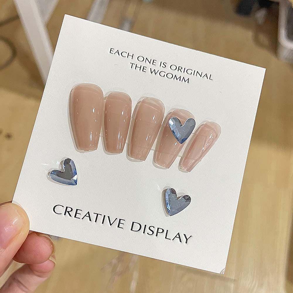 AUGUSTINA Agustina Hati Hiasan Kuku Warna-Warni Pesona Kuku Korea Nail Art Perhiasan Kuku Manicure Aksesoris