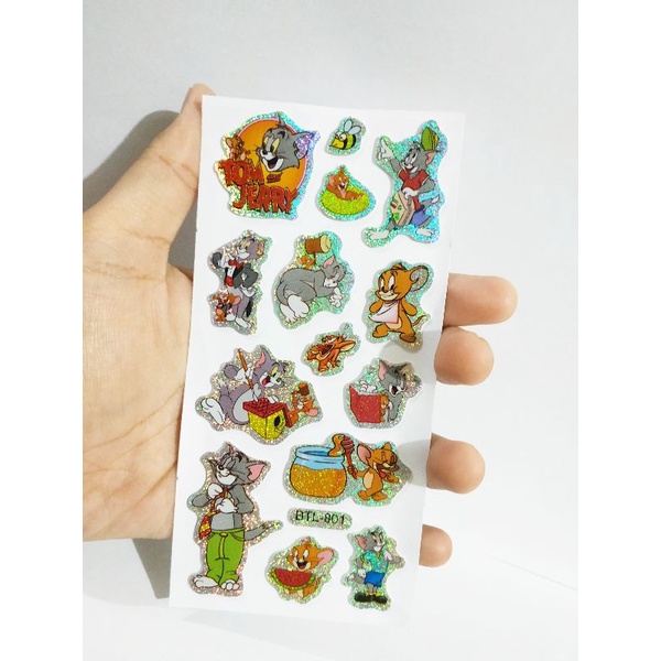 PT72 Sticker Pendek Karakter Glitter Tebal