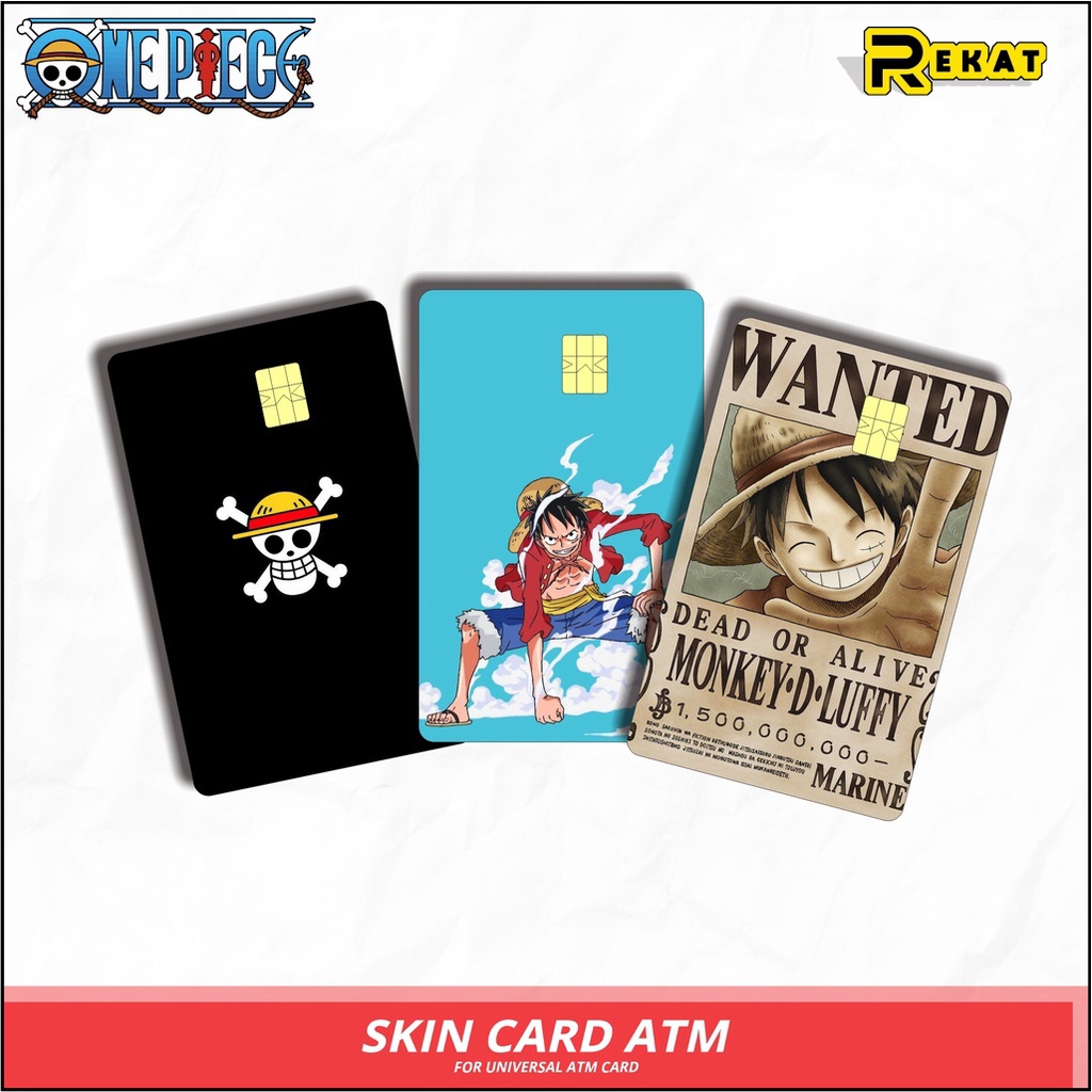 

STIKER PELINDUNG KARTU SKIN CARD ATM SIM KTP E-MONEY STICKER MOTIF ANIME ONE PIECE LEM KUAT SUDAH DILAPISI ANTI GORES