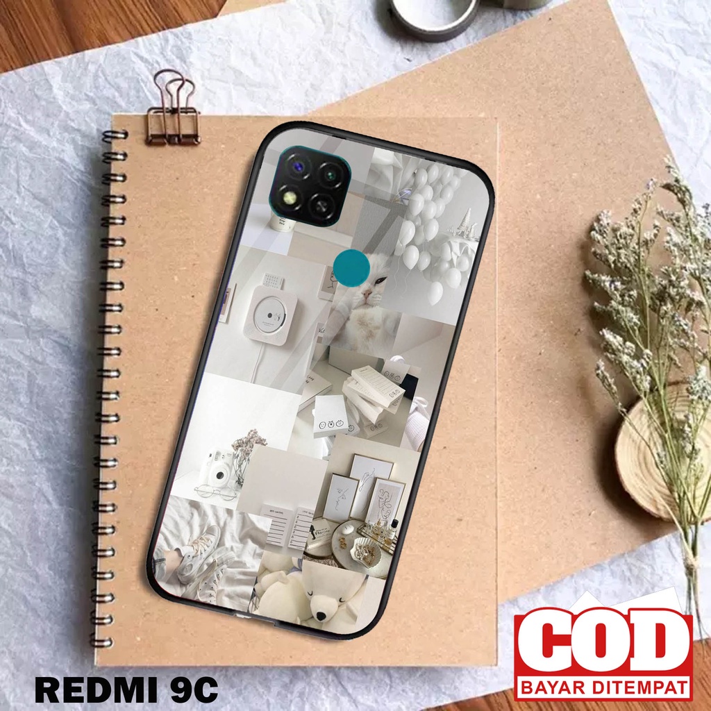 [COD]Promo Case Xiaomi Redmi 9C 9 Casing Hp Motif Art Aesthetic Putih Gambar Custom Desain Kekinian Aesthetic Keren Hardcase Glossy 2D Terbaru Custom Case Casing Silikon Softcase Aero Case Kilau Softcase Keren Case Murah Case Pria Wanita Shenanco